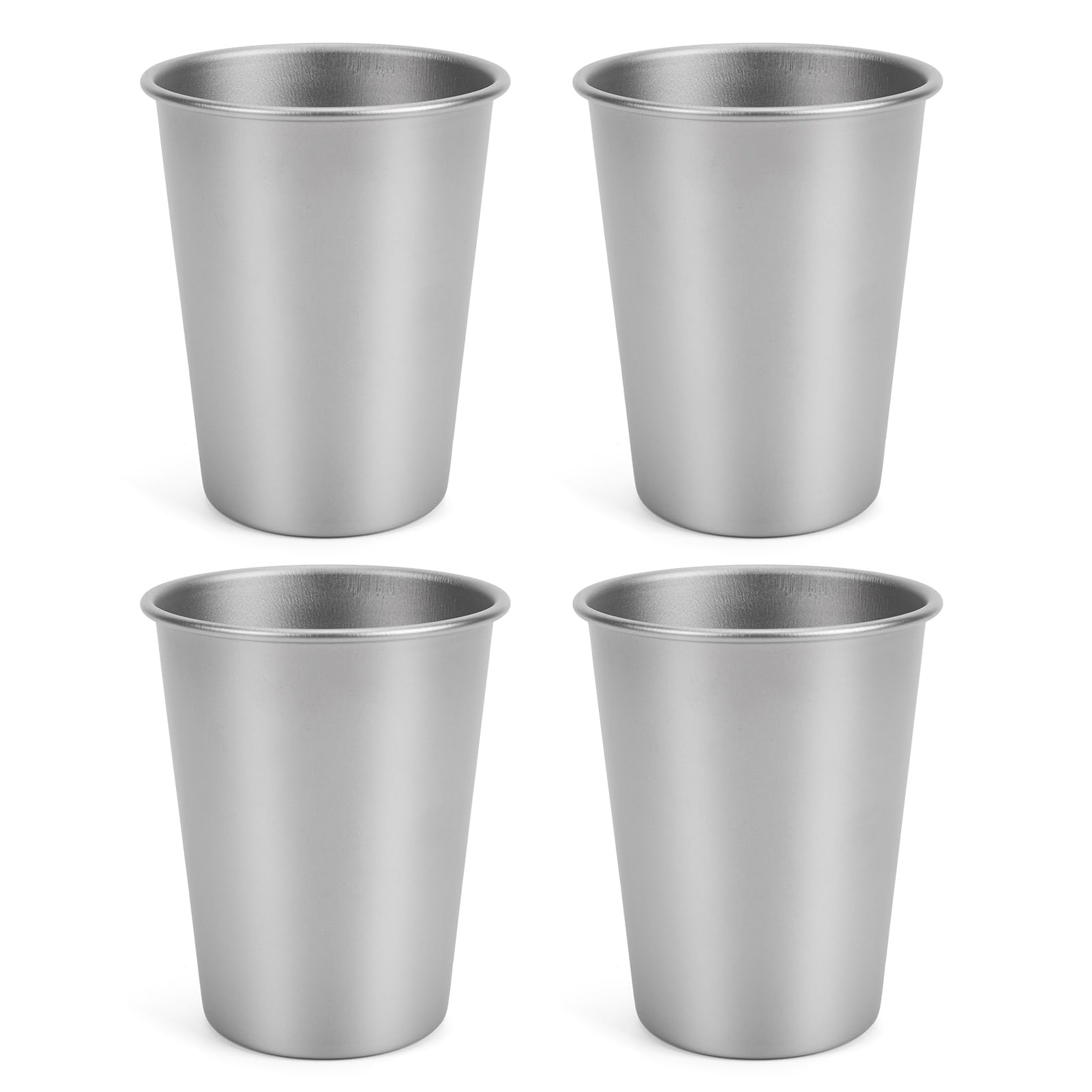 RiToEasysports Kubki do Picia, Lekkie i Trwałe 320 Ml Naczynia Kempingowe Pure Ti o Pojemności 320 Ml do Zimnych Napojów (4PCS)