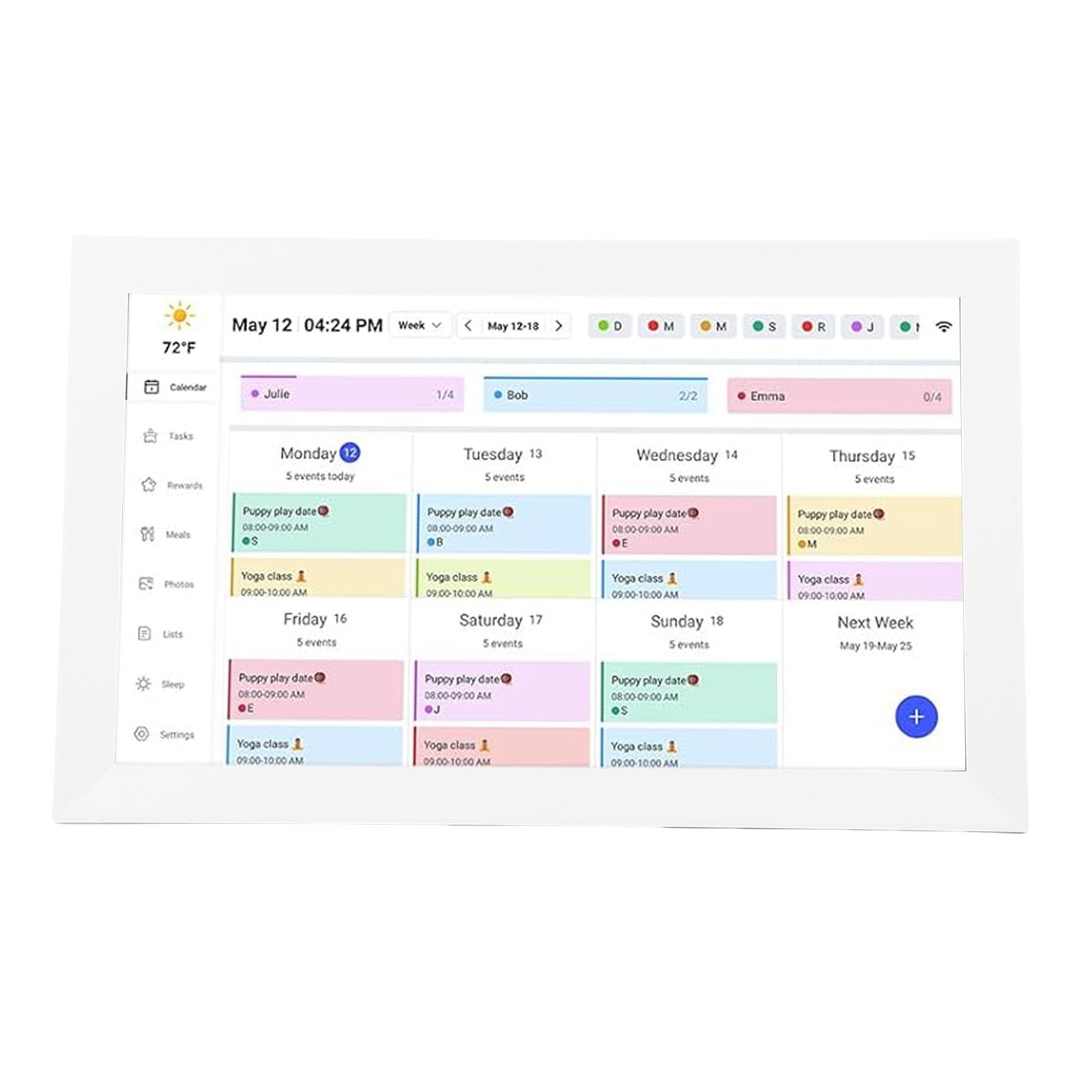 Ejoyous Digital Wall Calendar, 15.6 Inch Electronic Calendar Family Planner Screen with Touchscreen WiFi Digital Planner Touchscreen Smart Desk (UK Plug)