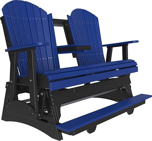 Miniatura 3 de LuxCraft Adirondack - Planeador de balcón de 5 pies con consola desplegable (tangerina sobre negro)