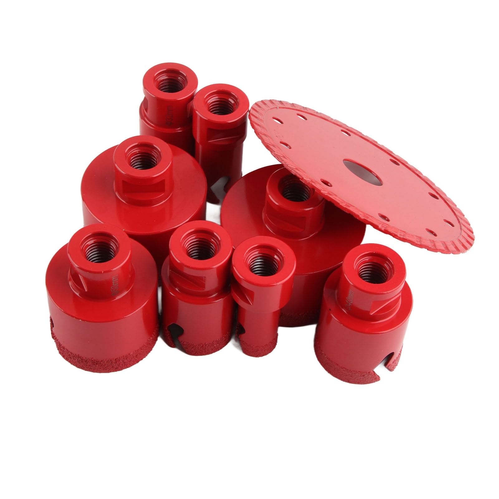 Juego de sierras perforadoras de diamante, 8 piezas de 20 mm a 68 mm con muela abrasiva de 125 mm, rosca M14 para amoladoras angulares para dar forma y biselar en