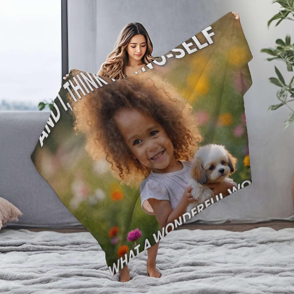 Couverture douce en flanelle de qualité supérieure avec message