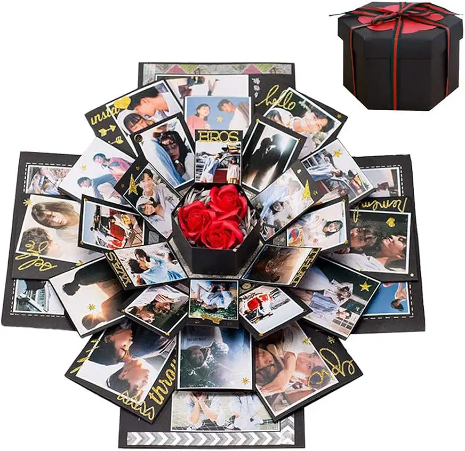 Explosion box fotoalbum presentask vikbar