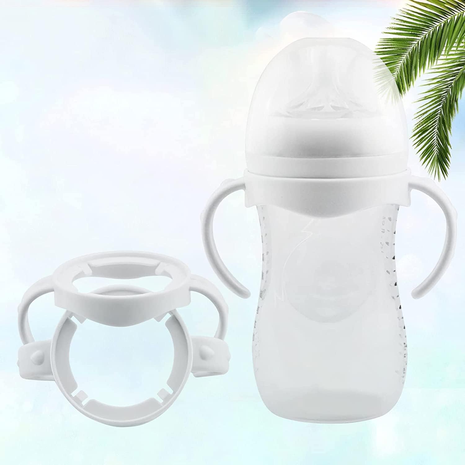 ZONJIE Maniglie per biberon, confezione da 5 portabiberon per la cura dell'alimentazione del bambino, collo largo, manico in plastica standard a presa facile per la serie Avent Natural
