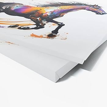 抽象画 Amazon.com: Sense Canvas 馬抽象動態28 帆布藝術- 家居裝飾牆壁