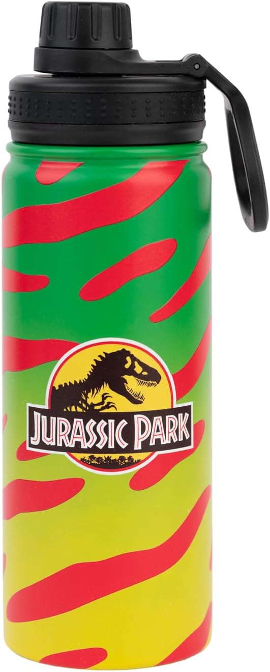 Grupo Erik Metal Water Bottle 500ml / 17oz - Jurassic Park Merchandise | Hot and Cold Water Bottle Stainless Steel, Travel Bottles Gym | Jurassic World Rebirth