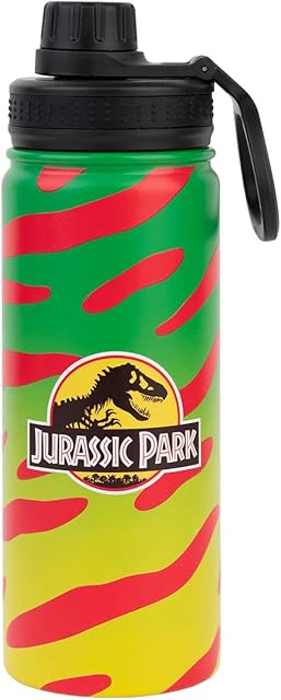 Grupo Erik Jurassic Park Metal Hot&Cold Bottle 500ml - 17 oz | 500ml Water Bottle | Jurassic Park Gifts | Hot and Cold Water Bottle | Water Bottle Metal | Cute Water Bottle