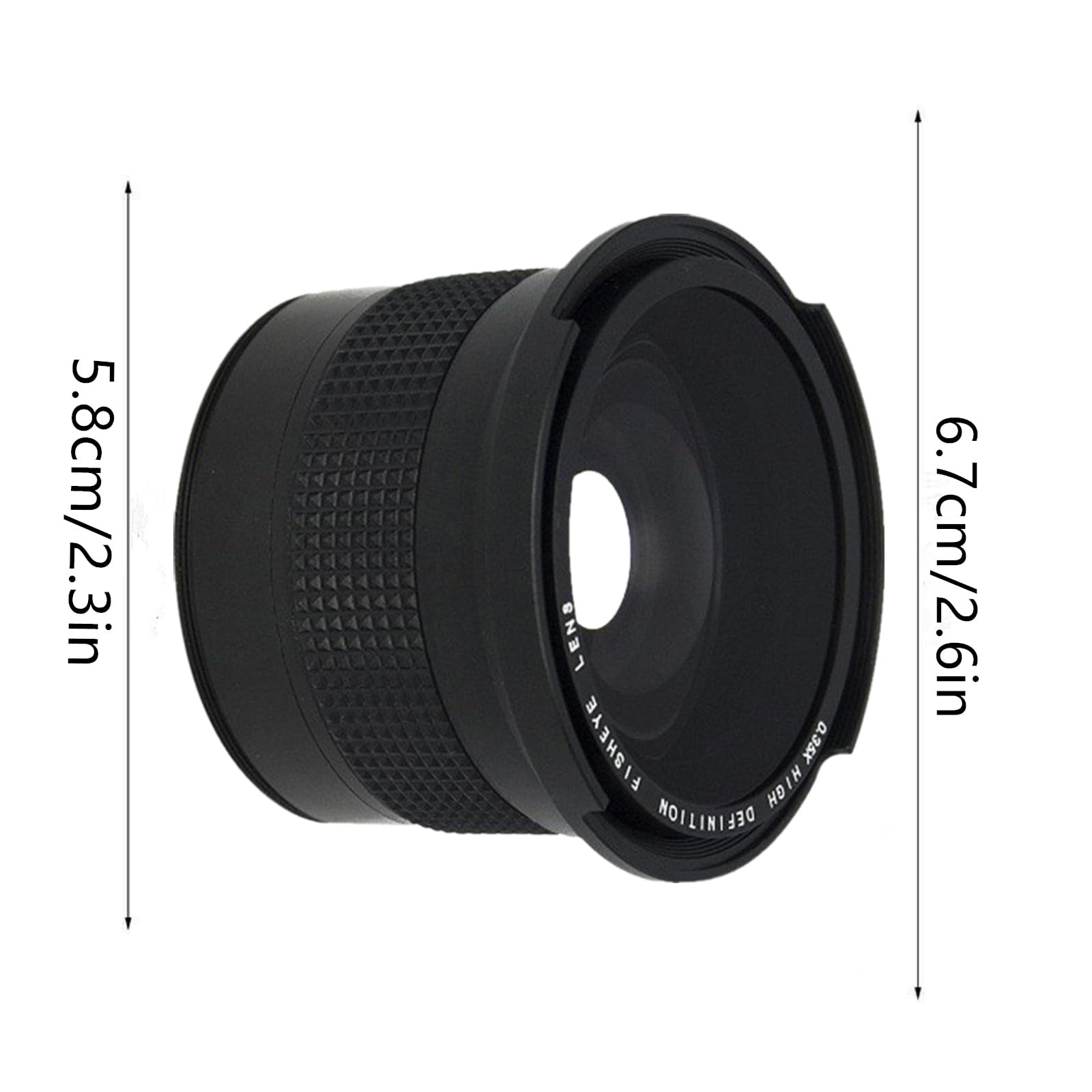58MM Fotocamera Macro Fisheye Obiettivo 0.35X Multi-Coated Grandangolare Lente di Ricambio per Canon SLR DSLR