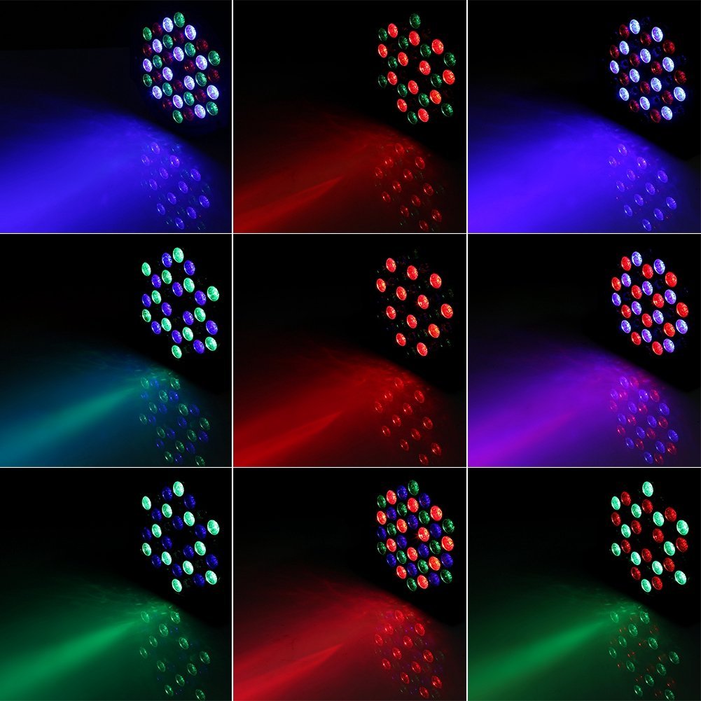 Ejoyous 36 LED-Projektor, Bühnenlicht mit Fernbedienung Par Licht Strahler Spotbeleuchtung Stimmungsleuchten 3 Steuerungsmodi Bühnenlicht 3 Farben, DMX für DJs, Partys, Bar Club