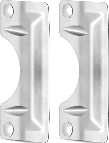 Miniatura 7 de 4 piezas de 3 x 7 pulgadas, cubierta de placa de seguridad de acero inoxidable, placa de seguridad para puerta, protección contra entrada forzada,