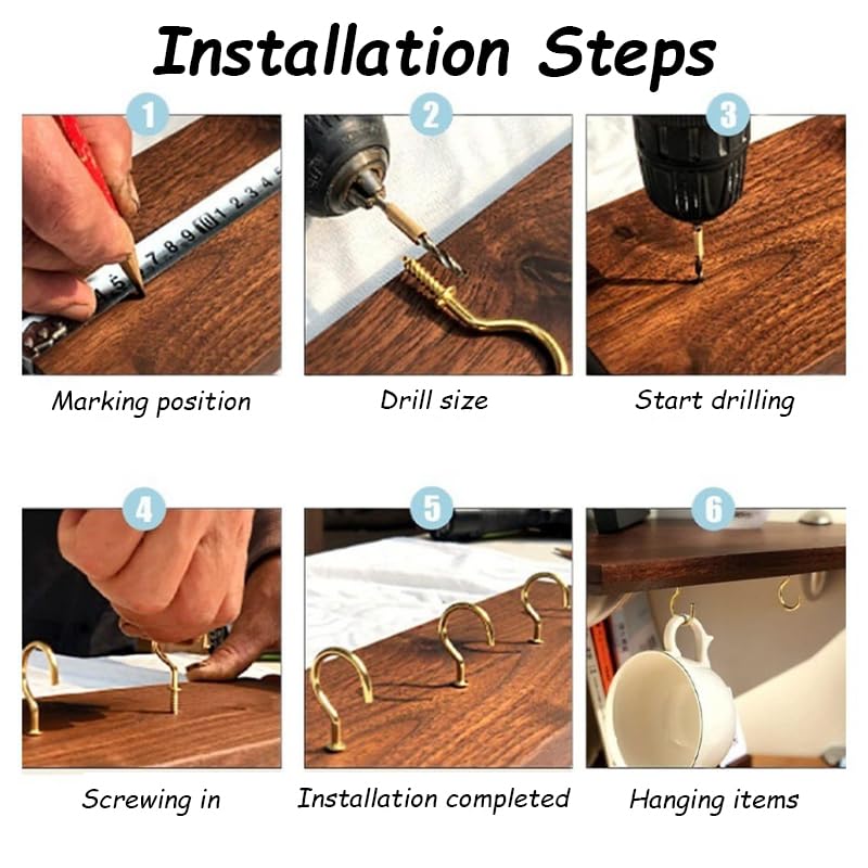 Lot De 120 Crochets à Vis De 1.3 Cm, Crochets De Plafond à Vis