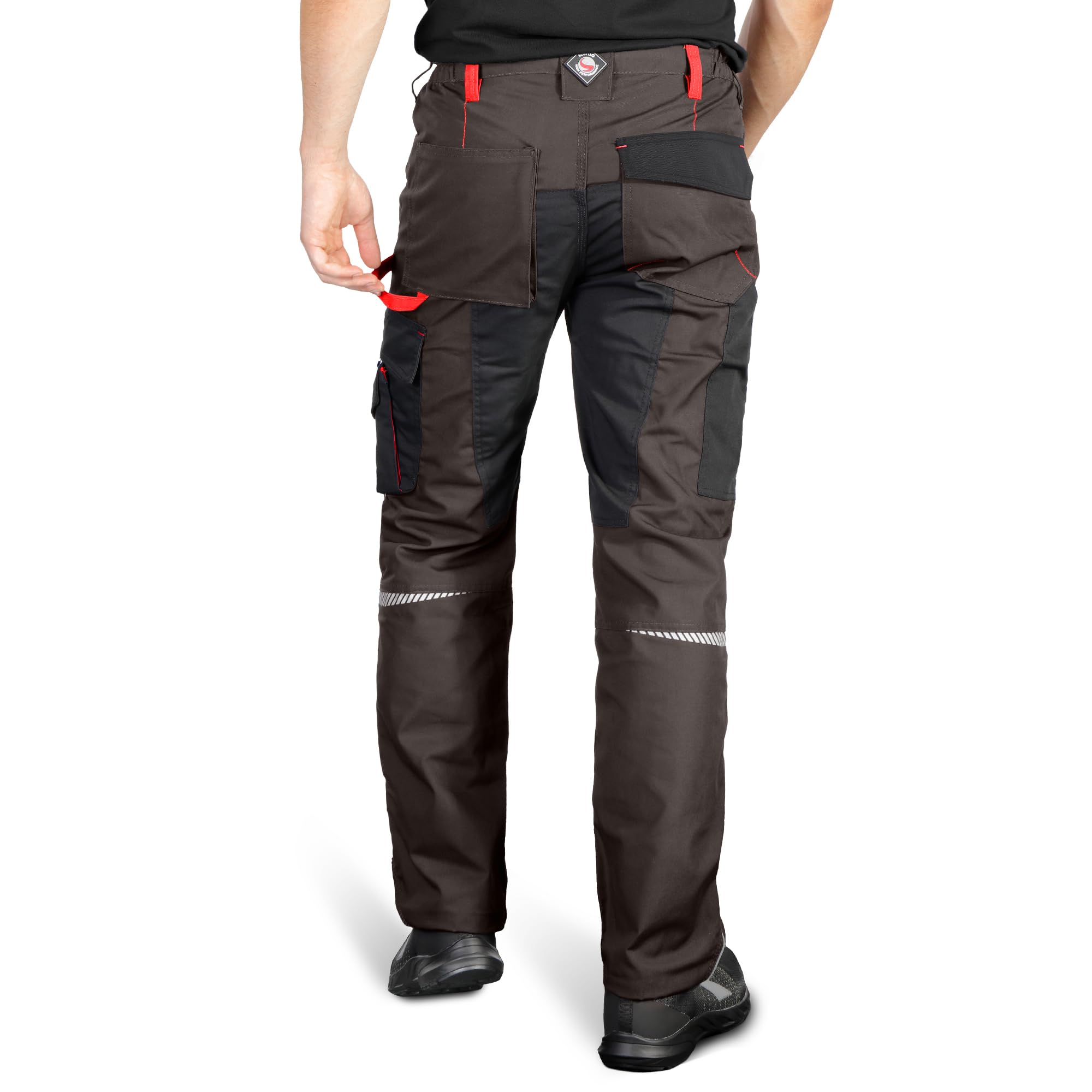 Stenso Prisma Herren Arbeitshose mit Taschen und Knieverstärkung, Robuste Arbeitshosen für Arbeitshose Männer mit Reflektierenden Details für Baustelle und Werkstatt