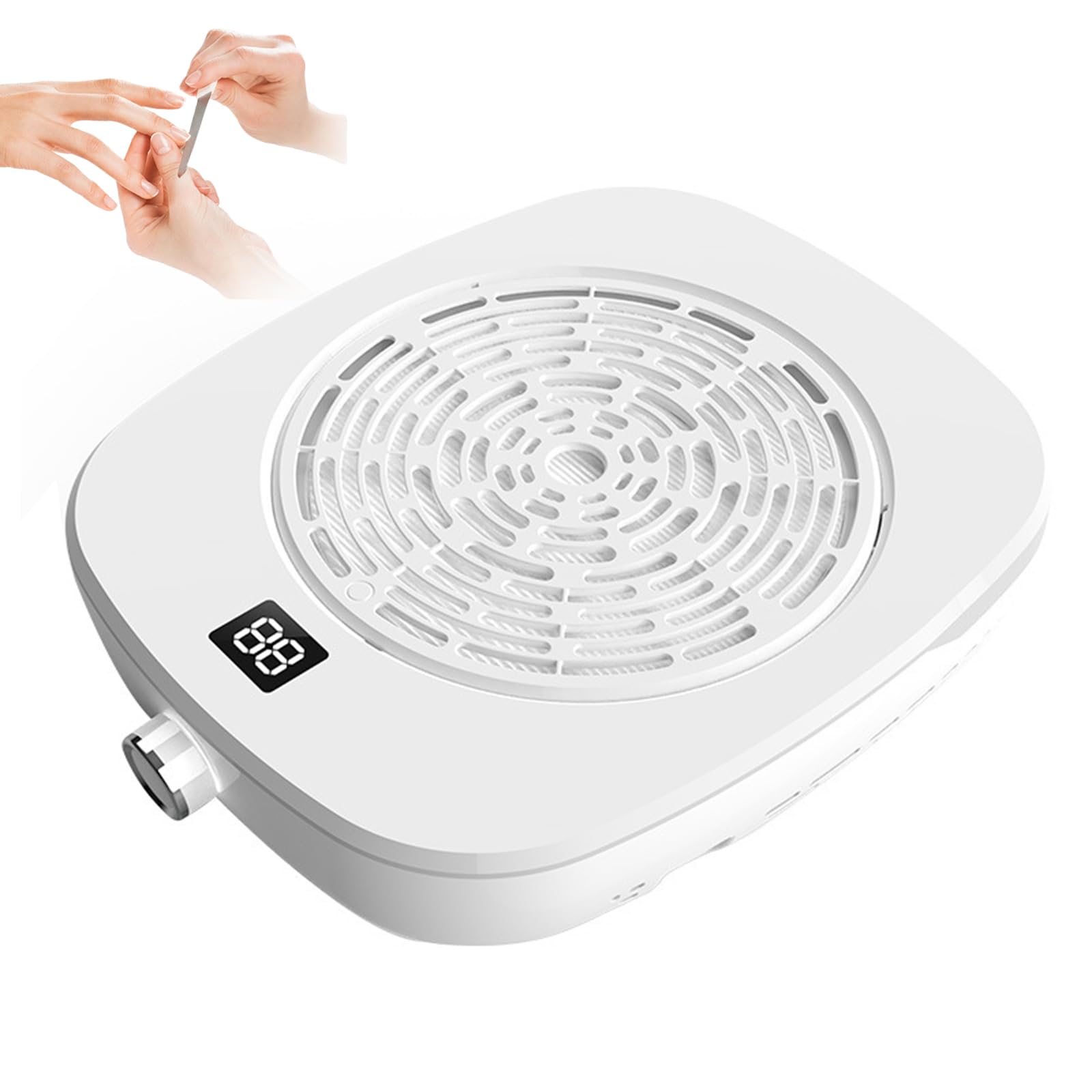 Colector de polvo de uñas con 45 velocidades y pantalla LCD, extractor de polvo compacto para taladrar uñas, potente recogedor de polvo para arte de uñas