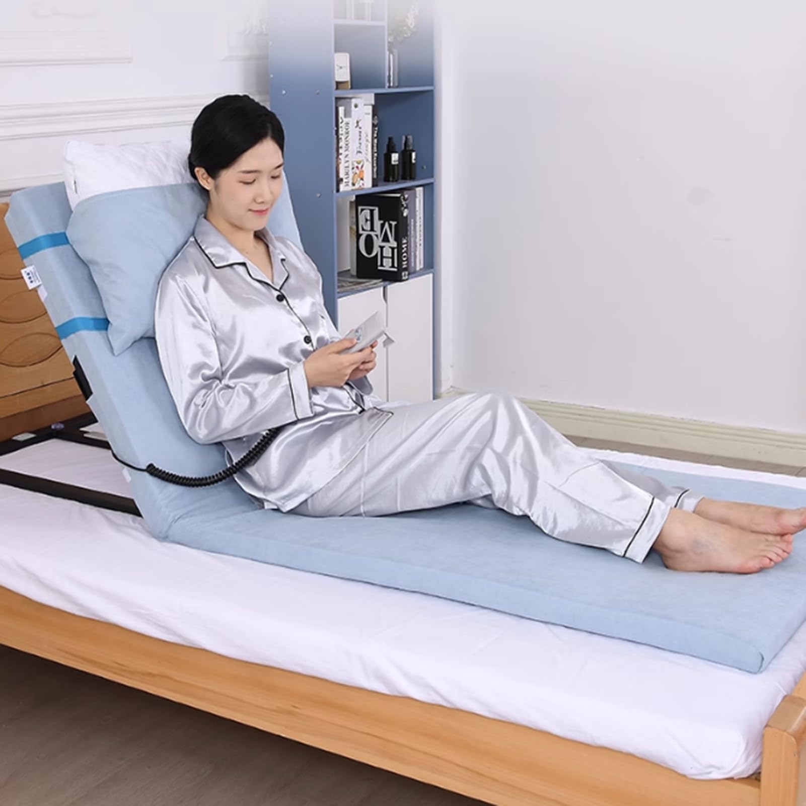 Bed Wedges Lifting Cushions,Adjustable Electric Power Lifting Bed Backrest for Neck Head and Lumbar Support - Sit-Up Back Stand Assist Aid Realignment Mattress