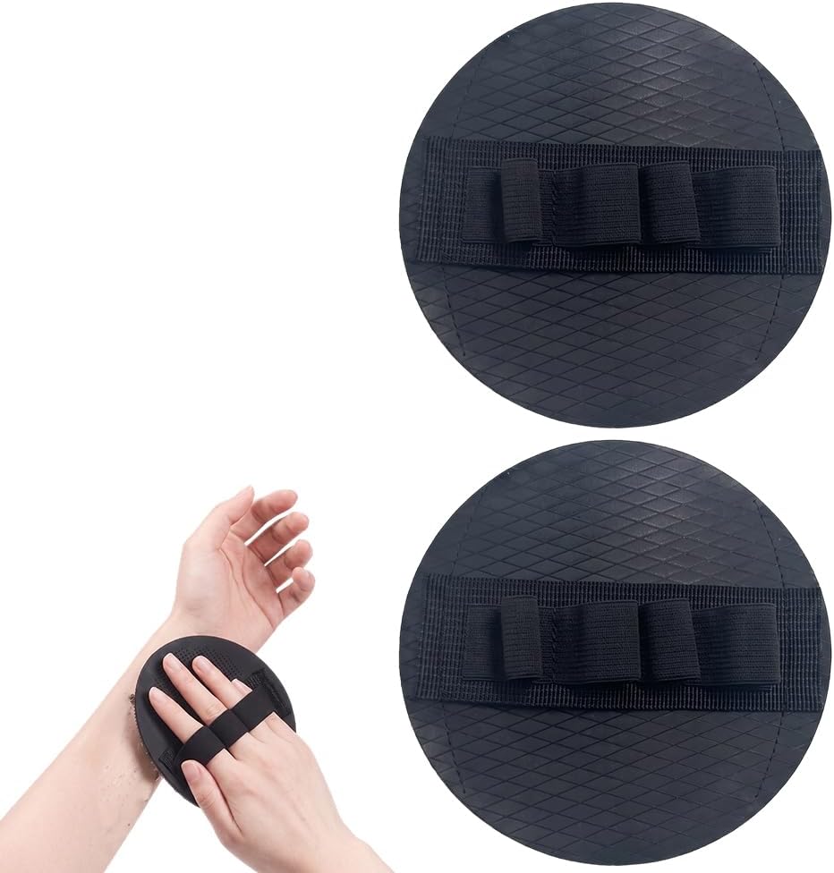 Soft Rubber Shower Scrubber Gentle Silicone Body Exfoliating,Black-2PC