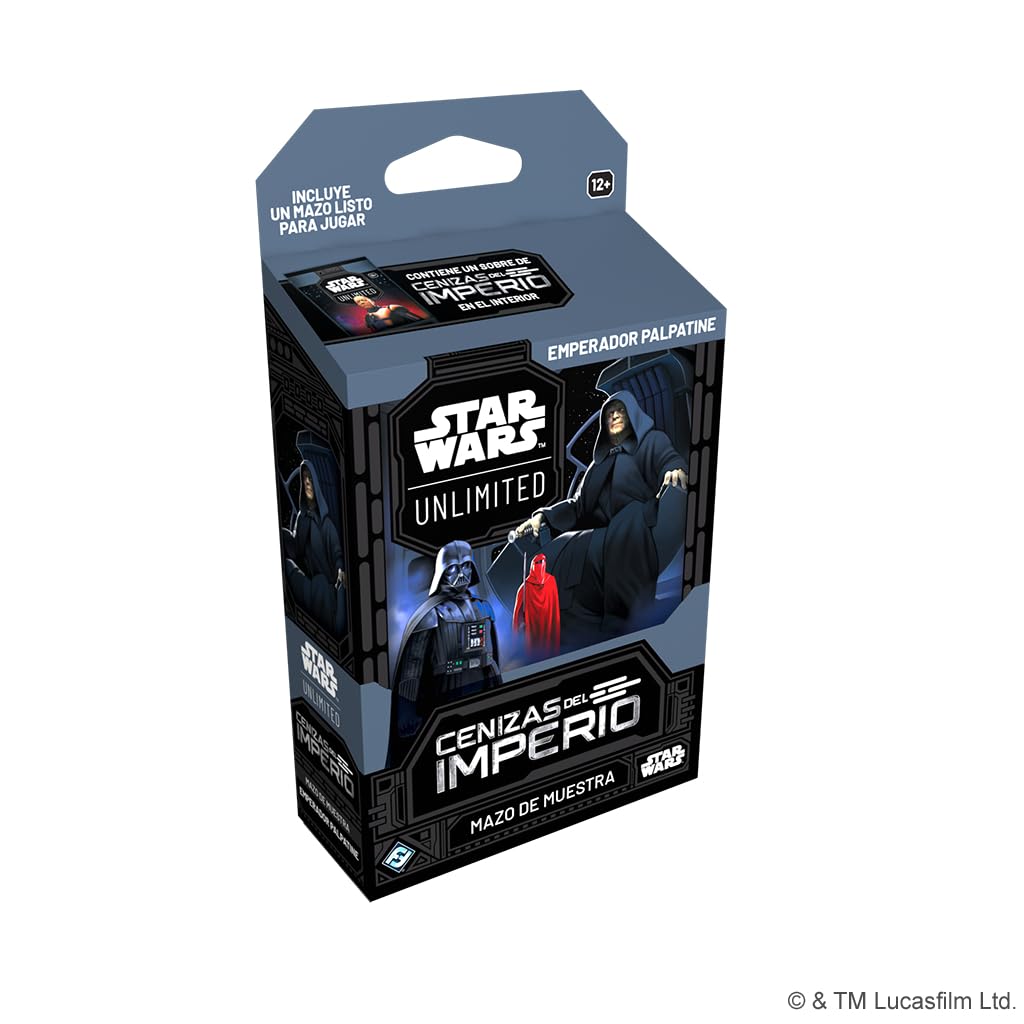 Asmodee FFG Star Wars Unlimited Juego De Cartas Coleccionables Cenizas del Imperio, Mazo de Muestra Emperador Palpatine, Cartas exclusivas, A Partir de 12 años, 2+ Jugadores, Español
