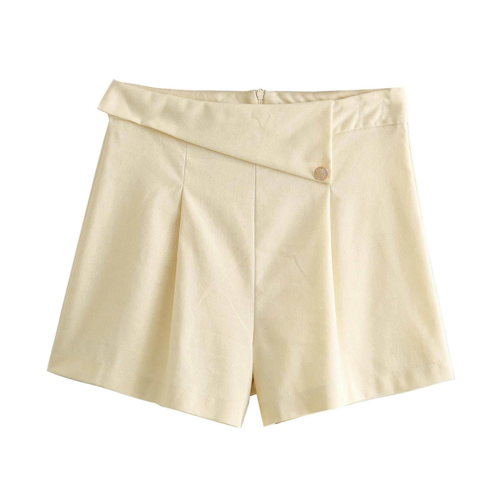 Short d'été double boutonnage taille haute élégant et fluide
