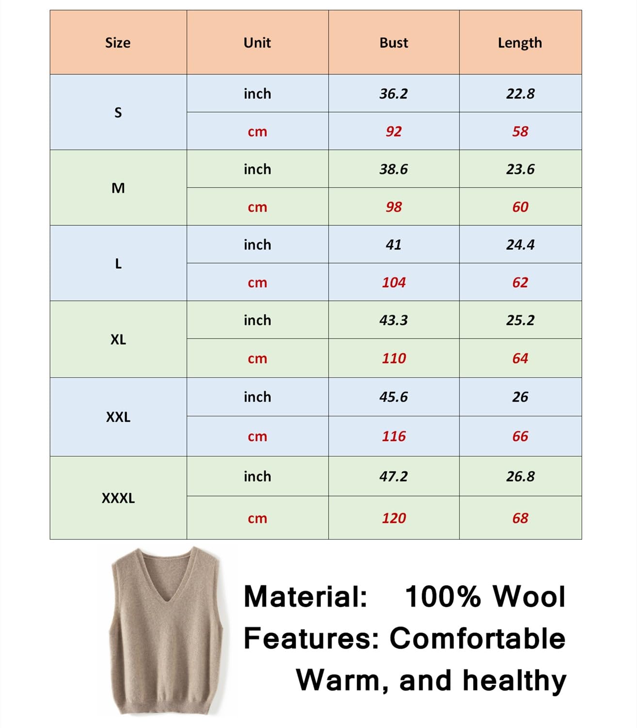 Pull en tricot à col en V pour femme, 100 % laine mérinos, léger, sans manches, gilet basique court