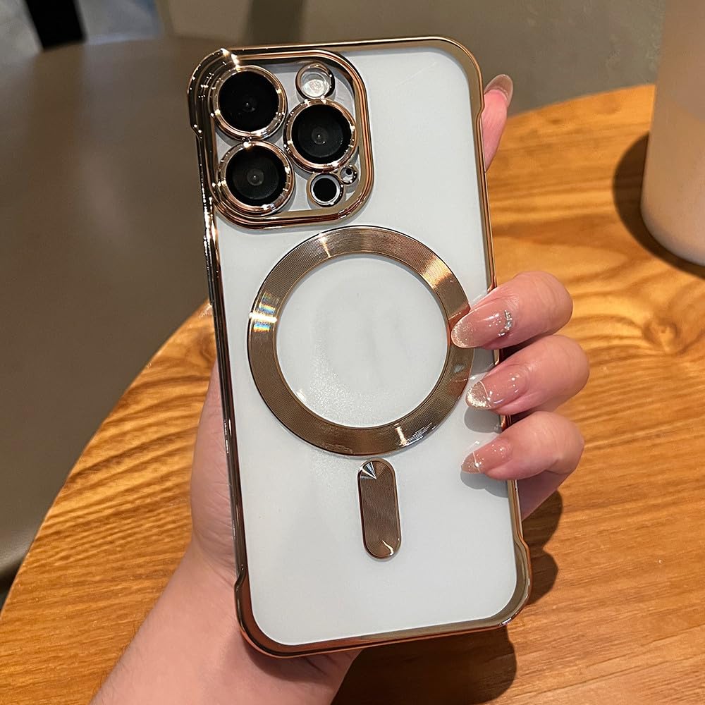 Étui de placage transparent haut de gamme pour iPhone 12 or - 7