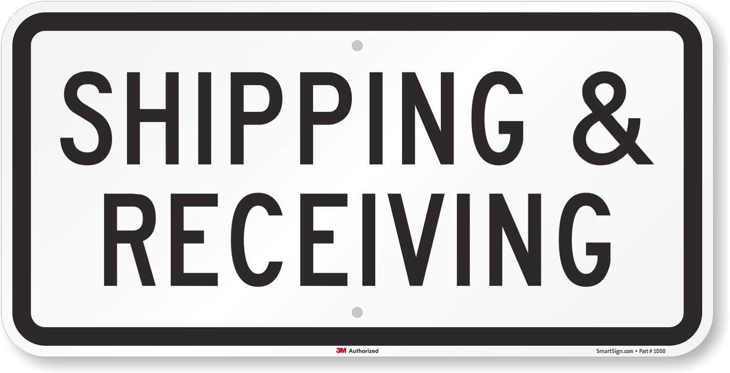 SmartSign "Shipping & Receiving" Sign | 12" x 24" 3M High Intensity Grade Reflective Aluminum