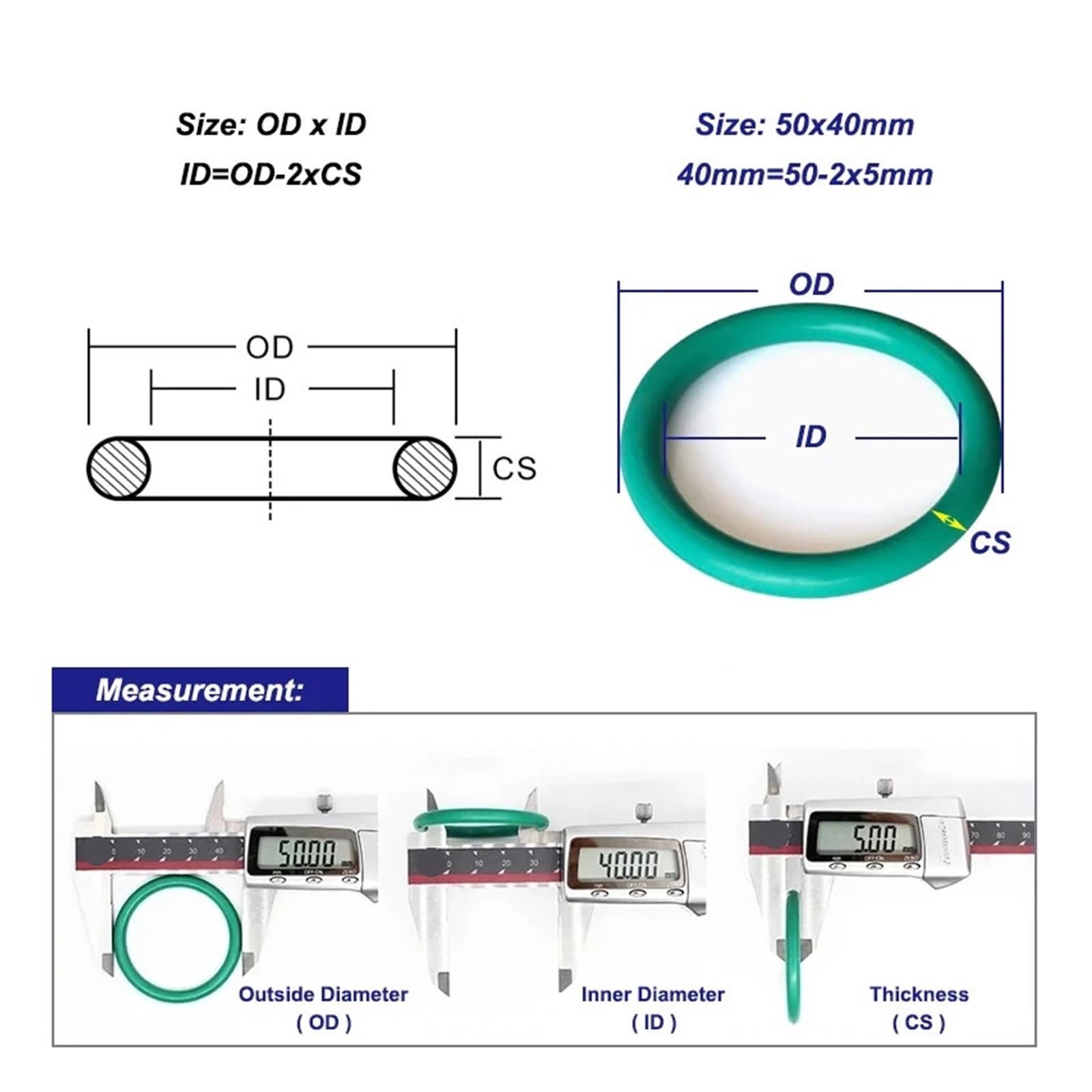 10 pierścieni uszczelniających z gumy fluorowanej o średnicy zewnętrznej 1 mm 5-70 mm (OD 49 mm)