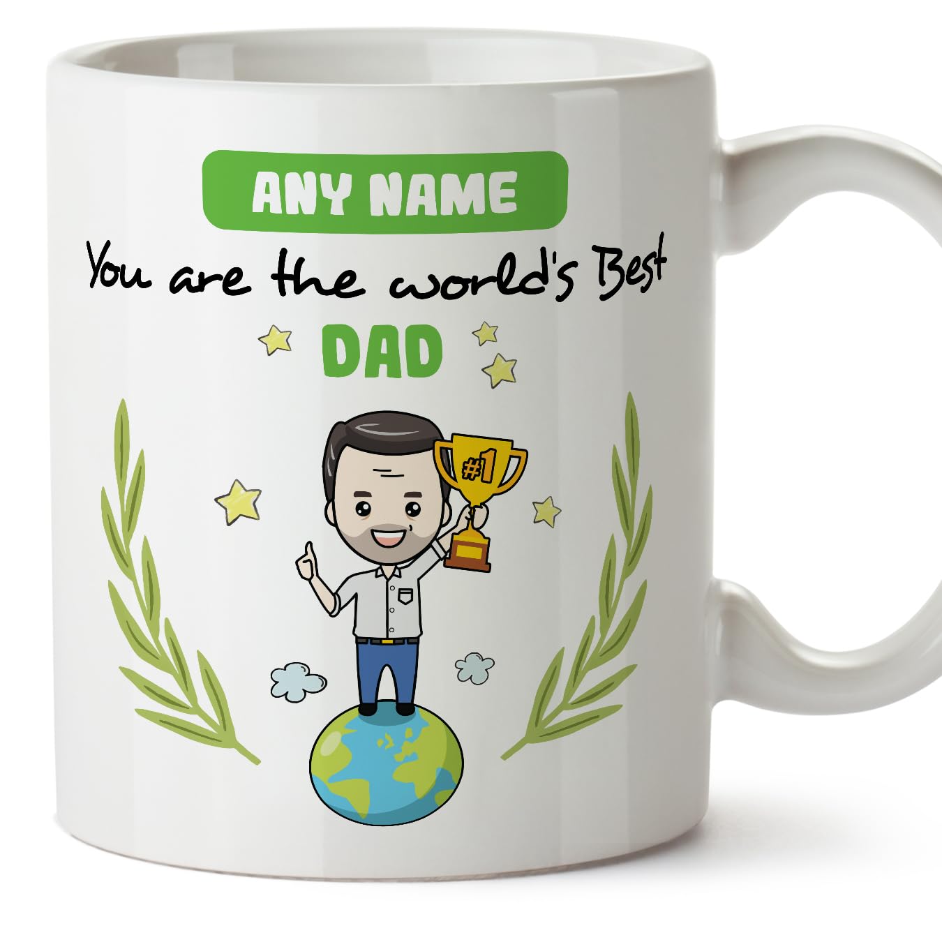 MUGFFINS Personalised Mug for Father/DAD - in English - You are World's Best - Funny Custom Gift - Ceramic 11oz Mug
