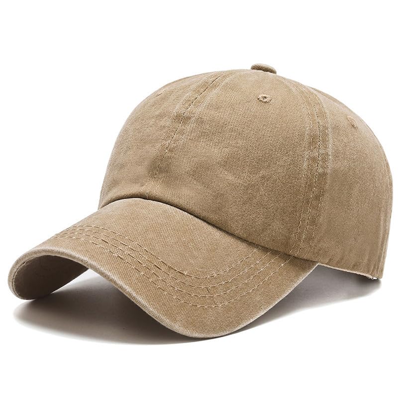 Cap, Men's, Women's, Hat, Plain, Adjustable, Spring, Summer, Autumn, Winter, Lightweight, Casual, Washed Treatment, UV Protection, Sun Protection, Fashionable, 100% Cotton, Festival, Unisex Khaki