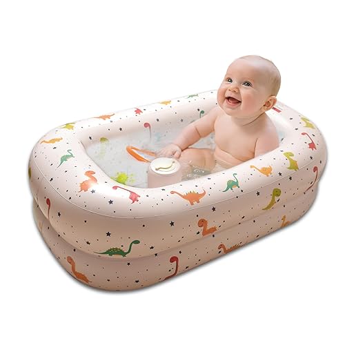Bañera inflable para bebé con bomba de aire integrada, bañera portátil de viaje para bebés, asientos inflables de piscina para bebés sentados,