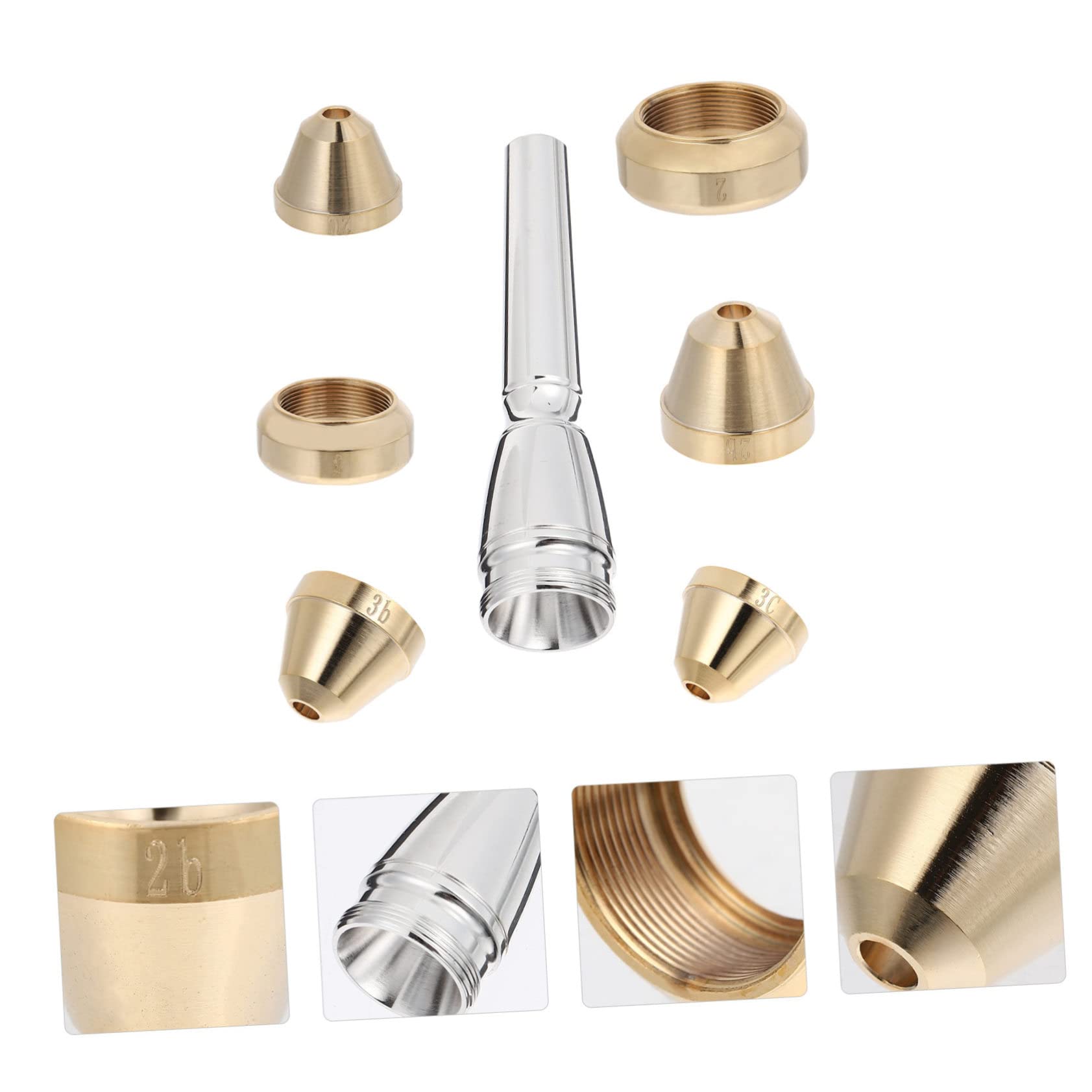 TOYANDONA 7stücke Teiliges Trompeten Mundstück Set Professionelle Mundstücke Für Anfänger Und Fortgeschrittene Für Übungen Und Auftritte Nummernkopf Und Mundstücke Verschiedenen
