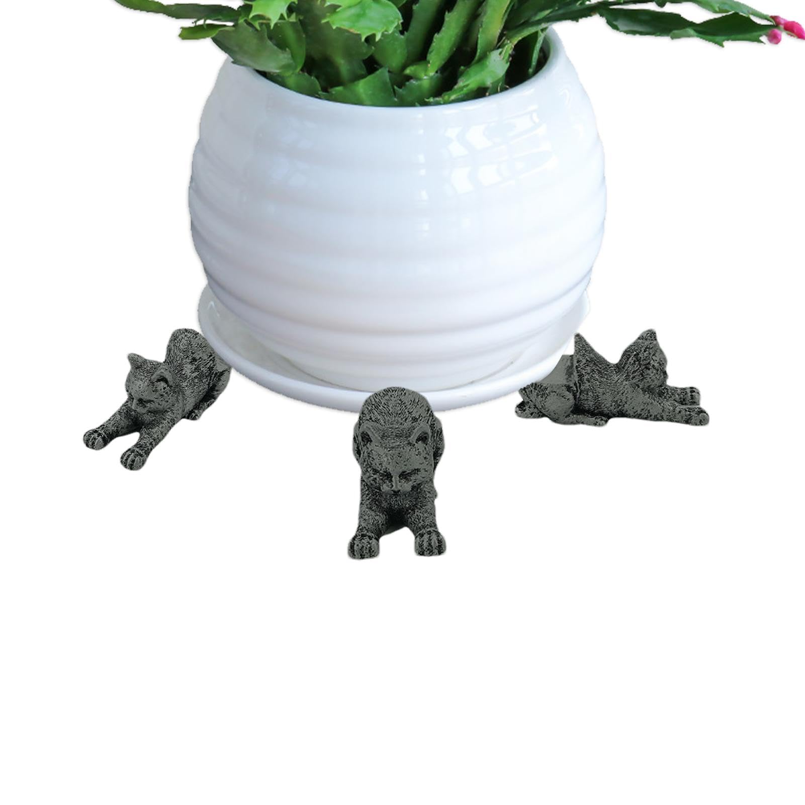 Kixolazr Pot Feet Animal | Squirrel Flower Pot Risers - Cat Mice Bunny Squirrel Pot Feet for Outdoor Planter, Pot Feet Planter Risers, Animals Pot Feet