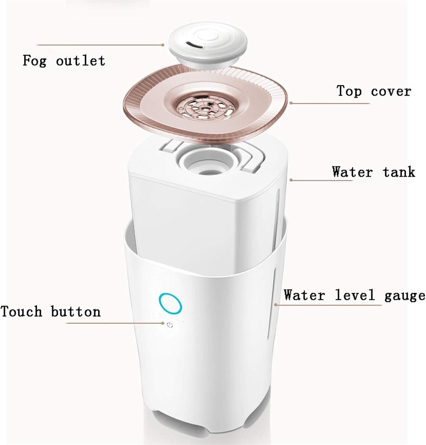 4L Top-Fill Cool Mist Humidifier Whisper Quiet Essential Oil Diffuser Intelligent Constant Humidity Waterless Auto-Off Easy to Clean