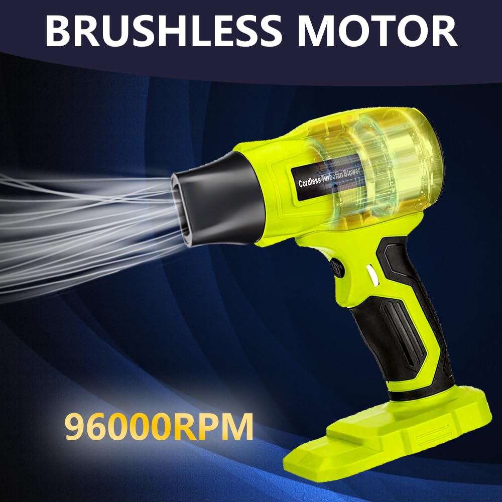 JANRI Ryobi Mini dépoussiéreur sans fil avec piles au lithium 18 V, moteur haute vitesse 96 000 tr/min, compact et léger pour appareils électroniques, claviers, voitures, outils et nettoyage de la