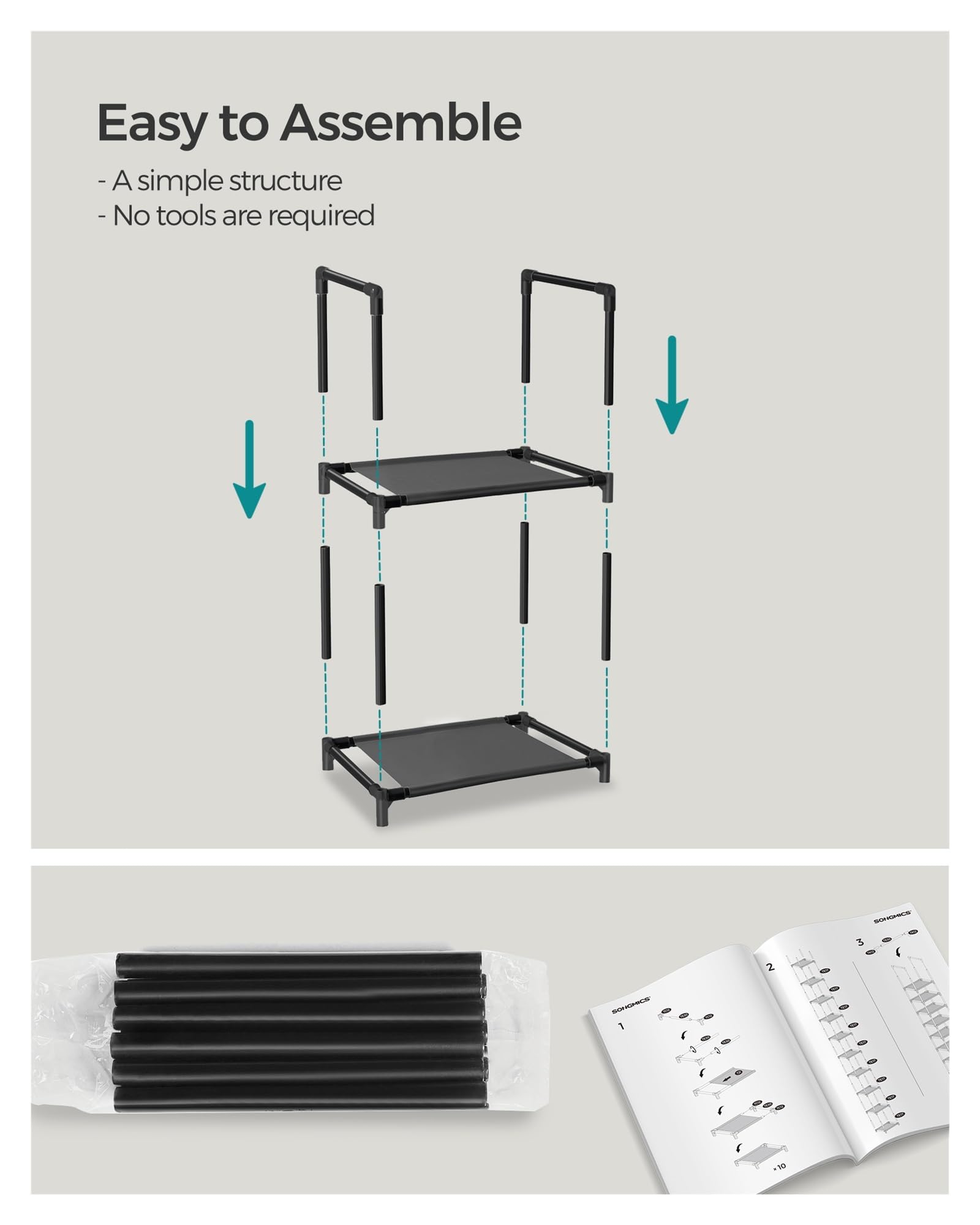 10-Tier Shoe Rack Stand 33x173cm Space Saving Metal