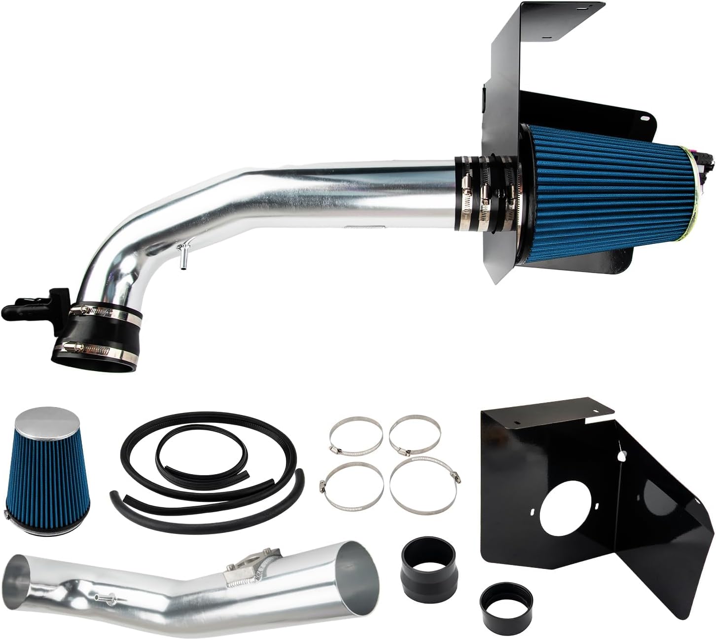 Cold Air Intake Kit Fit for 2009-2014 Chevrolet Avalanche, Suburban 1500, 2009-2013 Chevrolet Silverado 1500, Chevrolet Tahoe, GMC Sierra 1500 Aluminum Tube w/Filter (Blue)