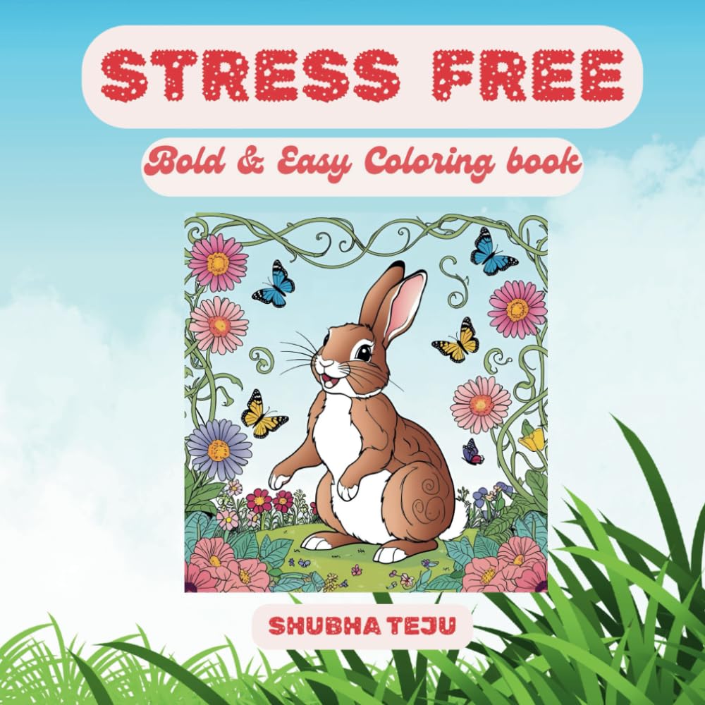 Stress-Free Animal Coloring Book.: Bold and Easy Designs for Relaxation for Adults and Kids
