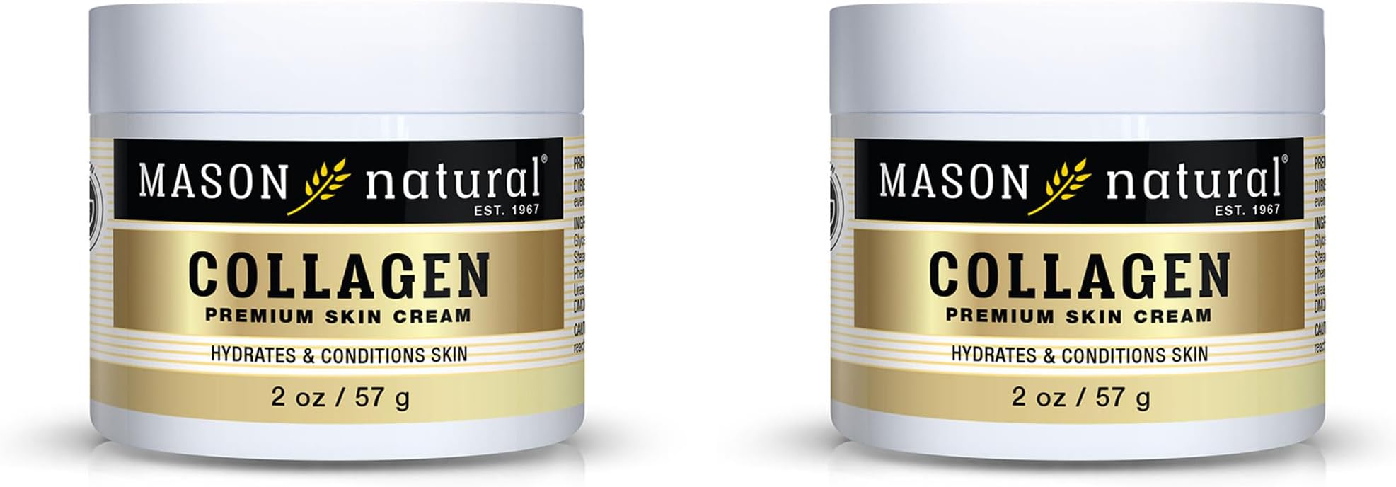 Mason Natural Vitamins Collagen Beauty Cream 100% Pure Pear Scent 2-Oz Jars - Pack of 2