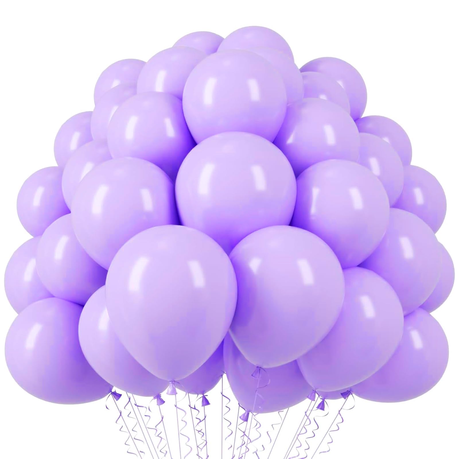Voircoloria 110pcs Pastel Purple Light Purple Latex Party Balloons, 12inch