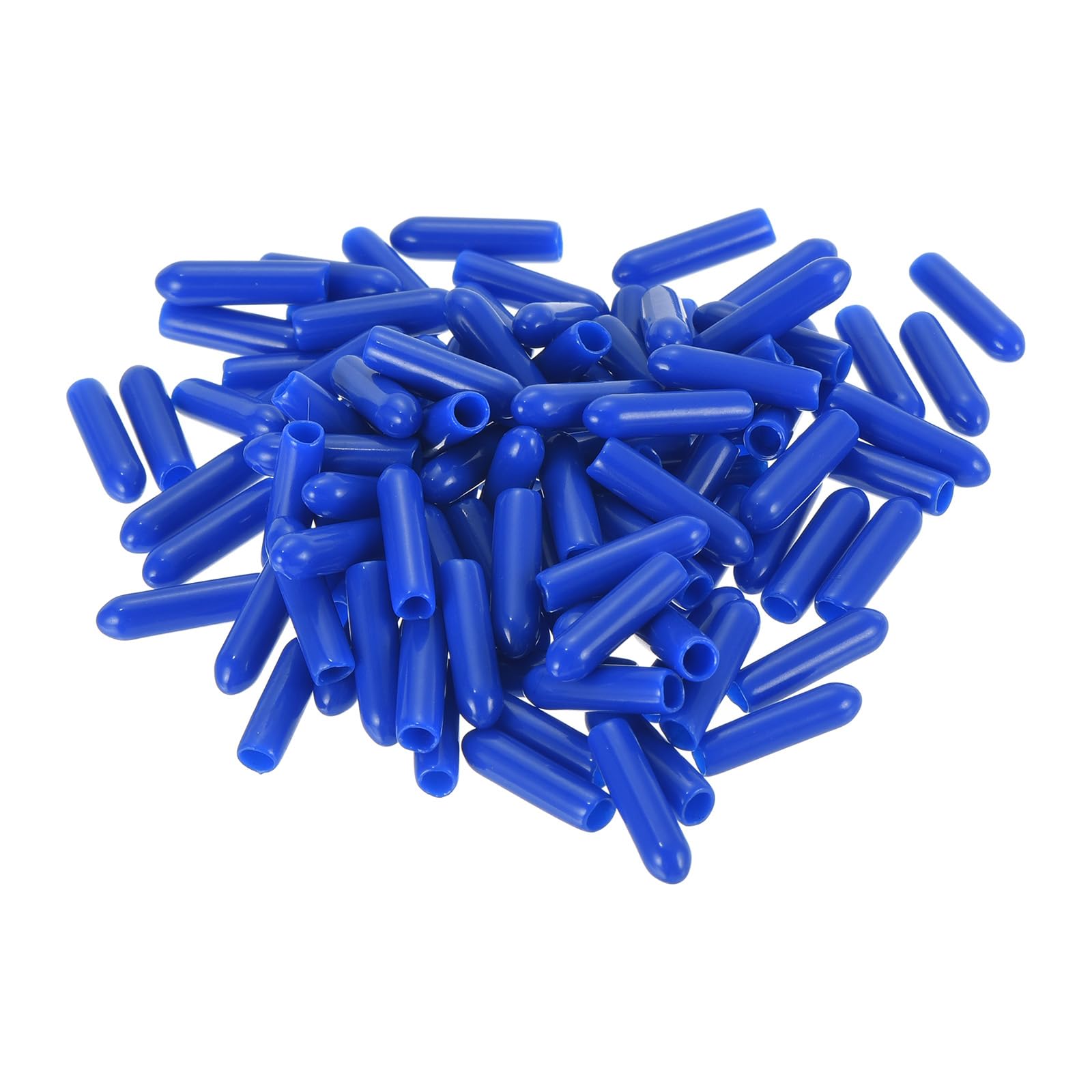uxcell 100pcs Rubber End Caps 3mm ID Vinyl Round Tube Bolt Cap Cover Screw Thread Protectors Blue