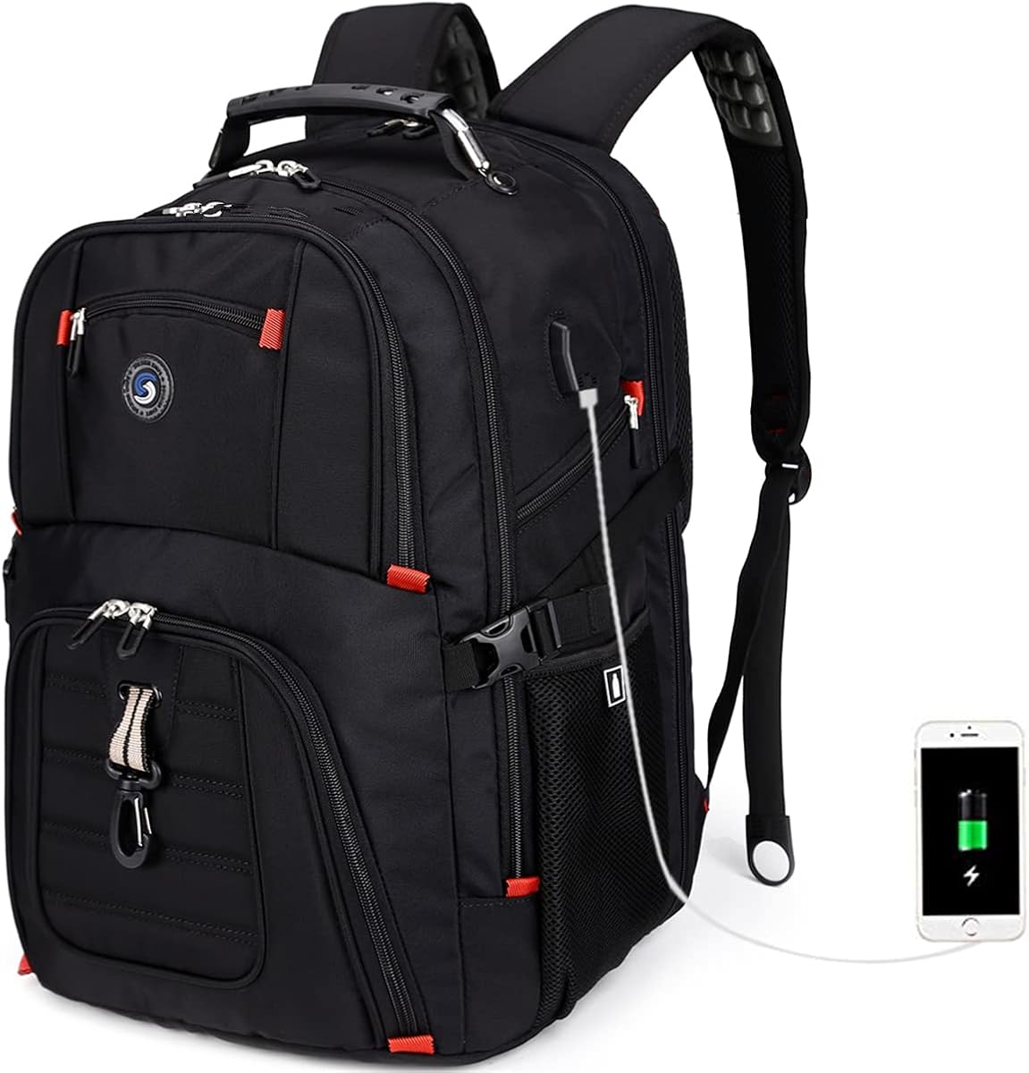 black travel backpack women's