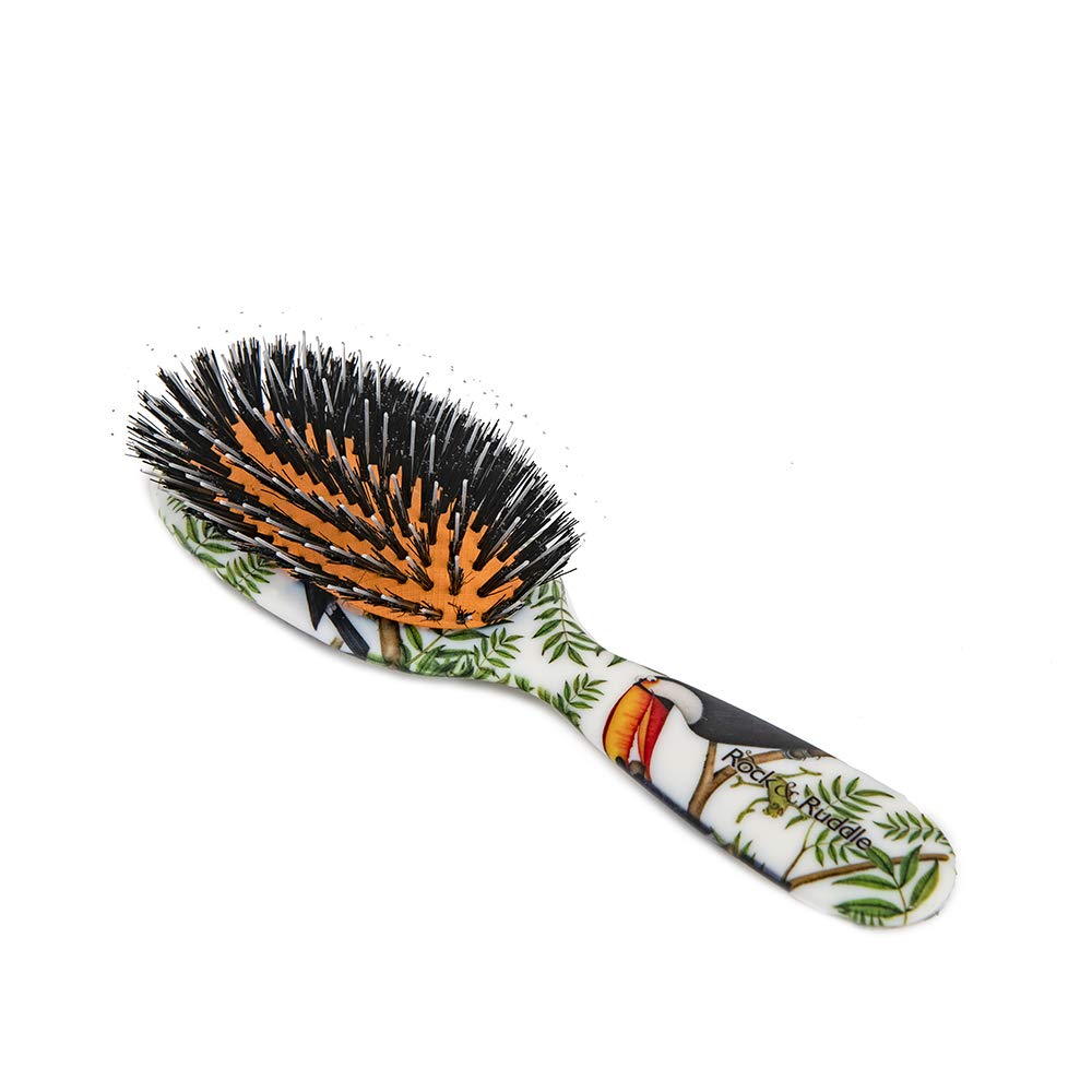 Rock & Ruddle Natural Mixed Boar Bristle Hair Brush for Women and Kids (Small/Travel Size, 17.5cm) - Image 2