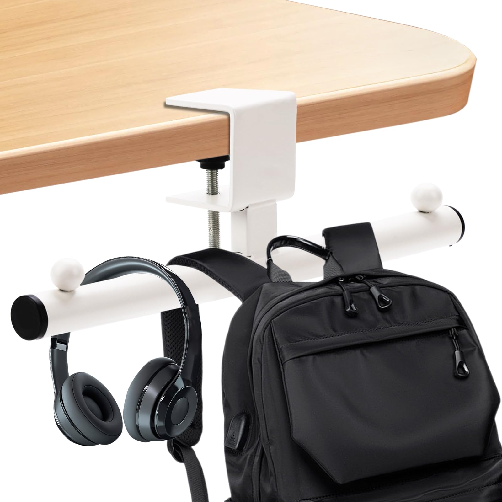 Gelobo Heavy-Duty Bag Hook for Desk or Table - Alloy 80lbs Capacity Backpack Holder, Purse Hook for Table & Handbag Hanger, Space-Saving Organizer for