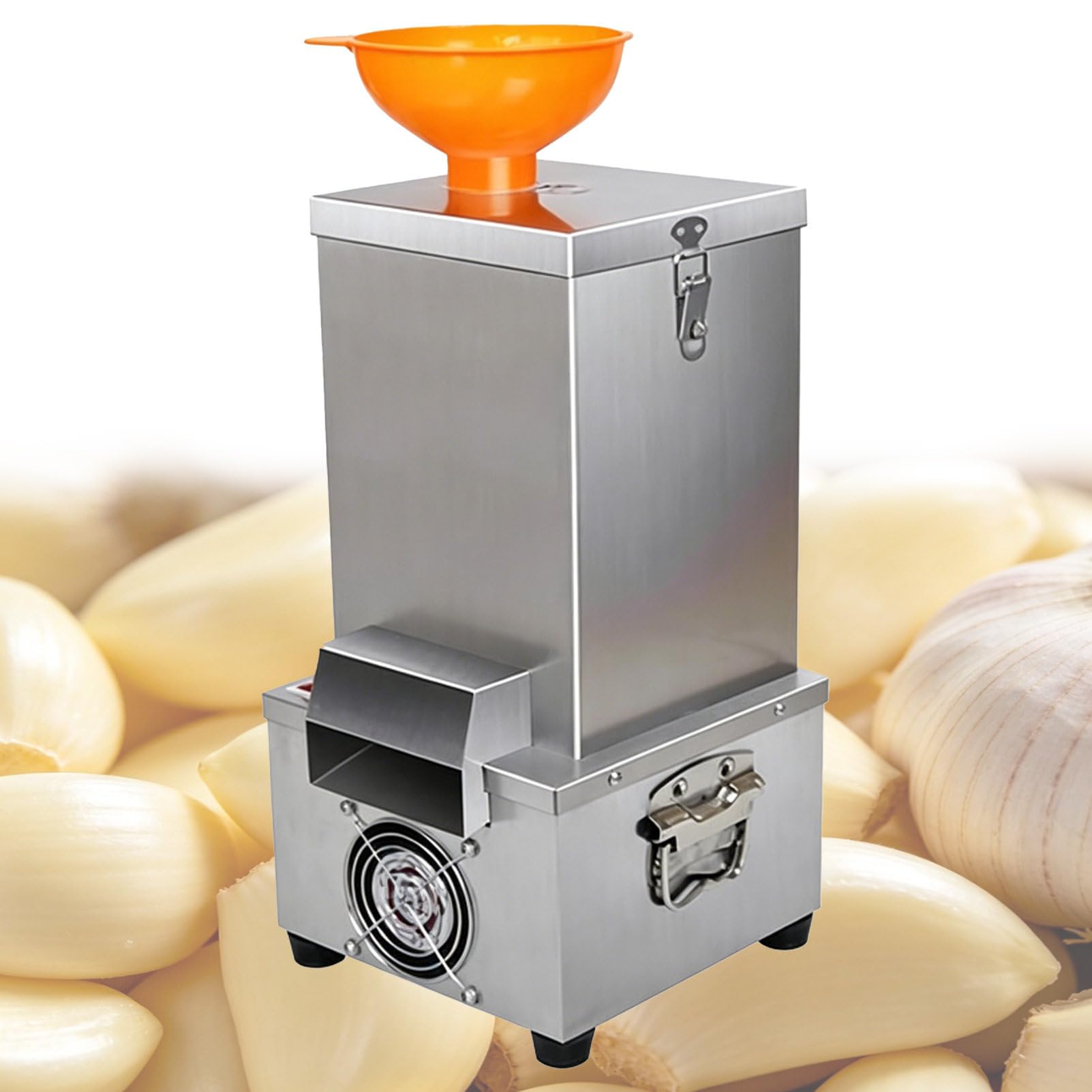 Pvxa Automatic Electric Garlic Peeler Machine, Electric Garlic Peeler Machine, Industrial Garlic Peeling Machine 200w with Hopper 25kg/H, for Restaurants, Efficiency 98%