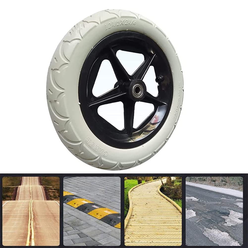 Akcesoria do wózka inwalidzkiego 30 cm, tylne koło, część zamienna do ręcznego wózka inwalidzkiego, solidne tylne koło, szare, 2 sztuki