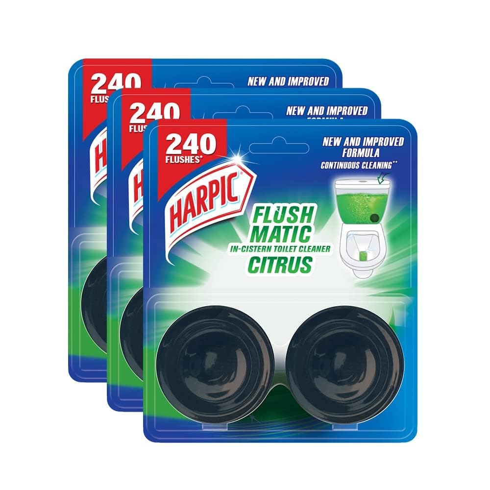 Flushmatic In-Cistern Toilet Cleaner Blocks, Citrus - 100 g (Pack of 3) | Lasts Upto 240 Flushes