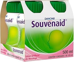 Souvenaid Suplemento Nutricional, Ômega-3, Vitaminas C e B, Selênio, Sabor Morango, 4 Unidades de 125ml