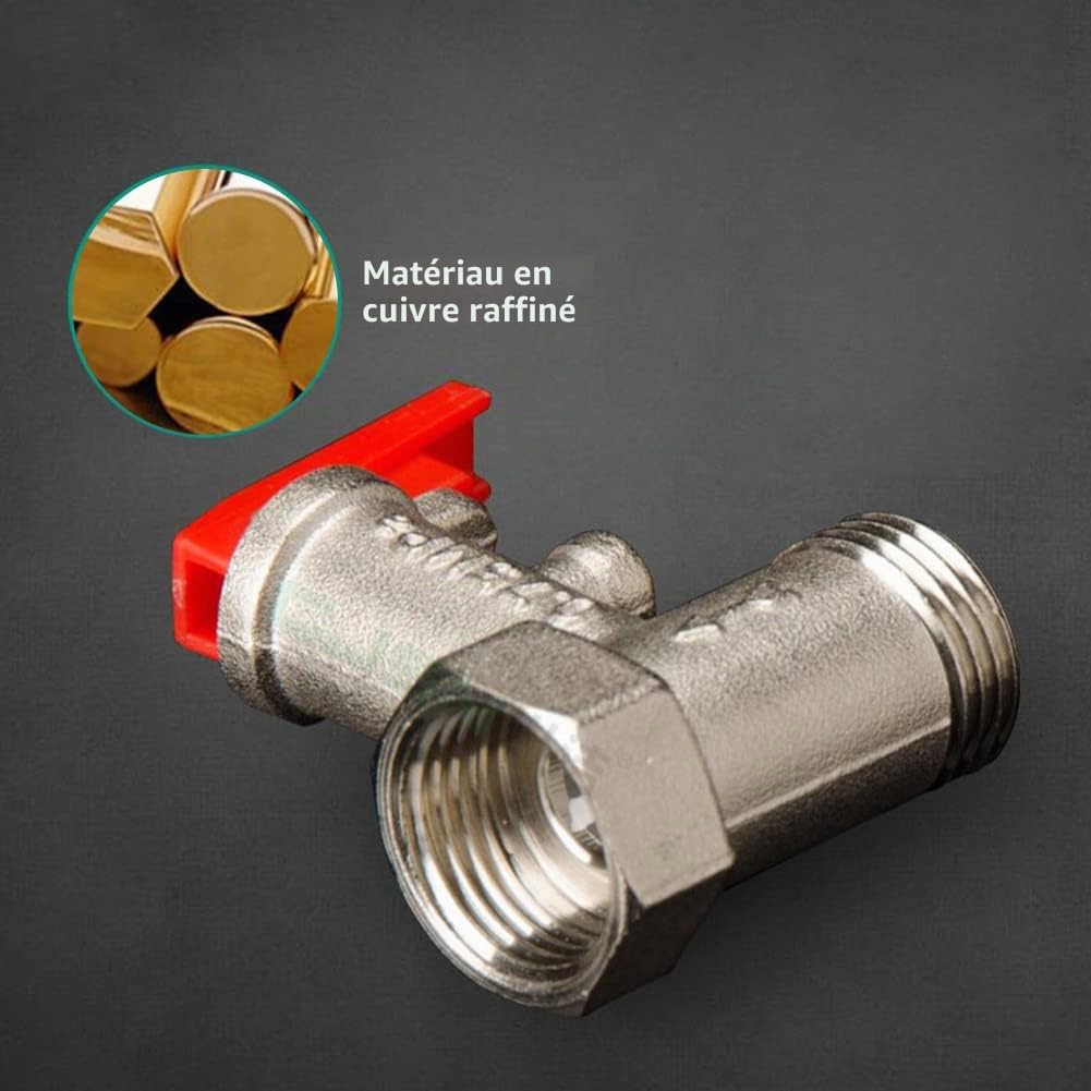Soupape de Décharge de Pression de Chauffe Eau,Valve de Soulagement de Pression,Soupape de Sécurité en Laiton Nickelé,Convient pour Chauffe Eau Electrique 0.8 MPa Rouge Tokaneit