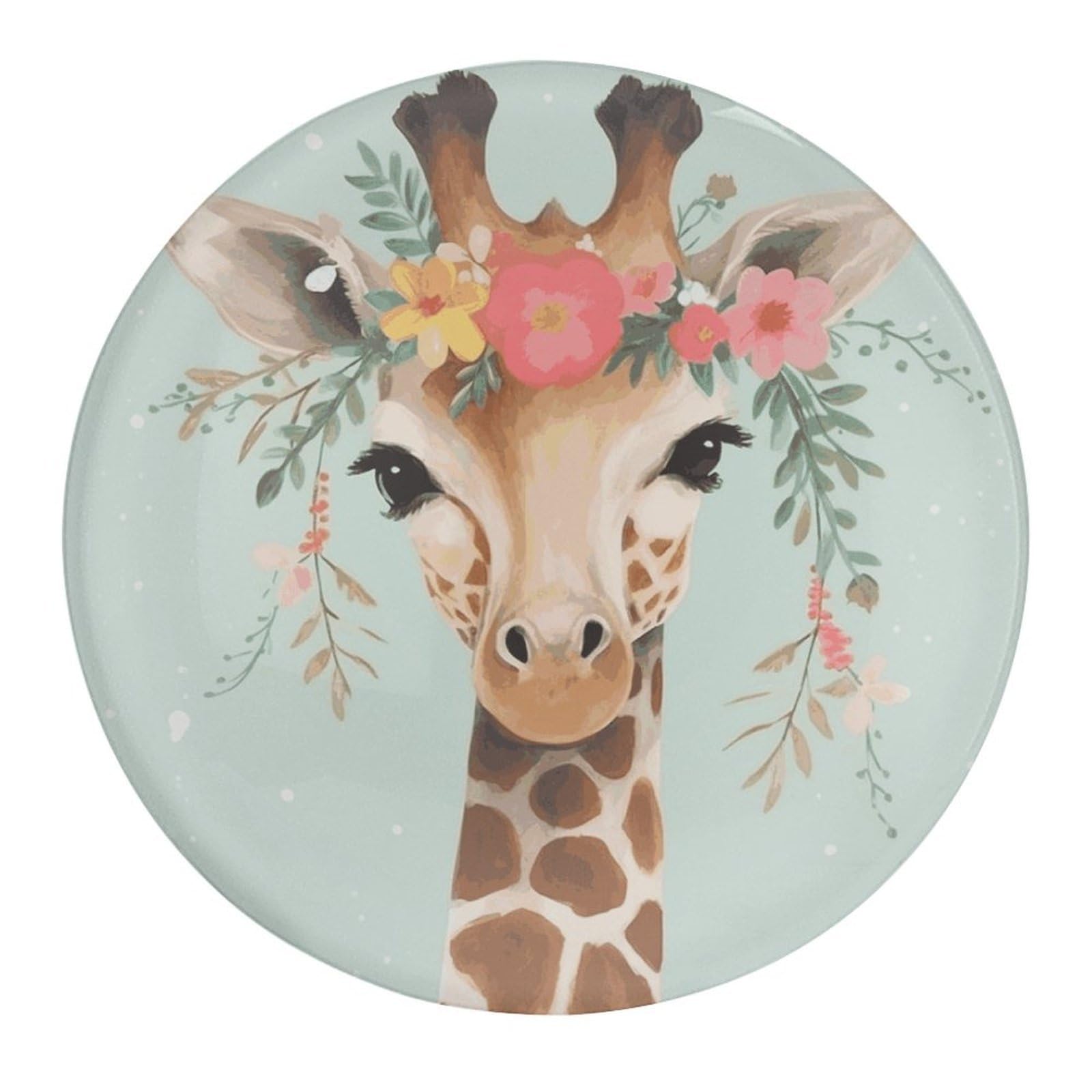 Fekiloot Style Giraffe With Floral Refrigerator Magnet Fridge Magnet4 Pcs