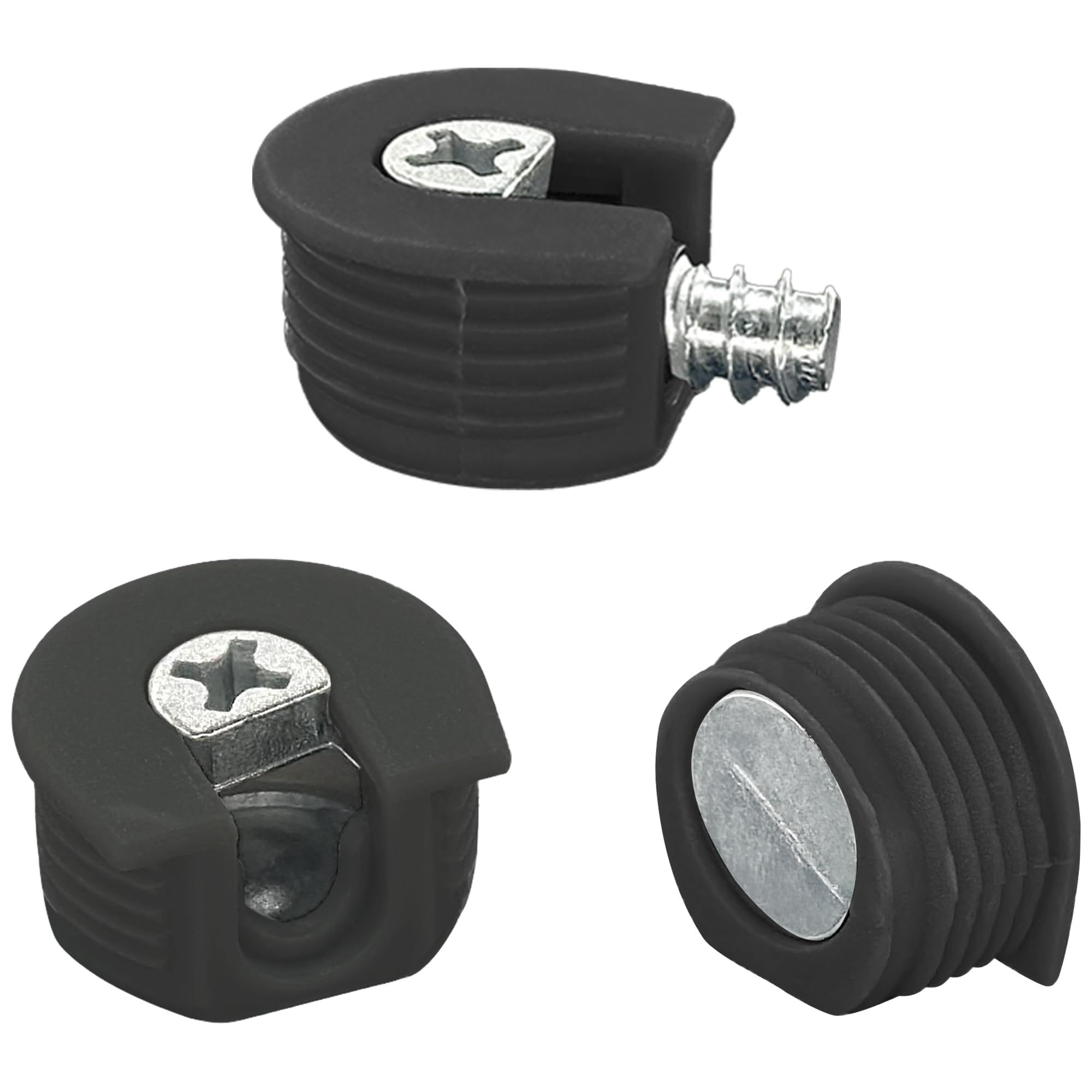 30 PCS Furniture Connectors Eccentric Cam Lock,Funiture Connection Fixing Screws (Black), 19mm