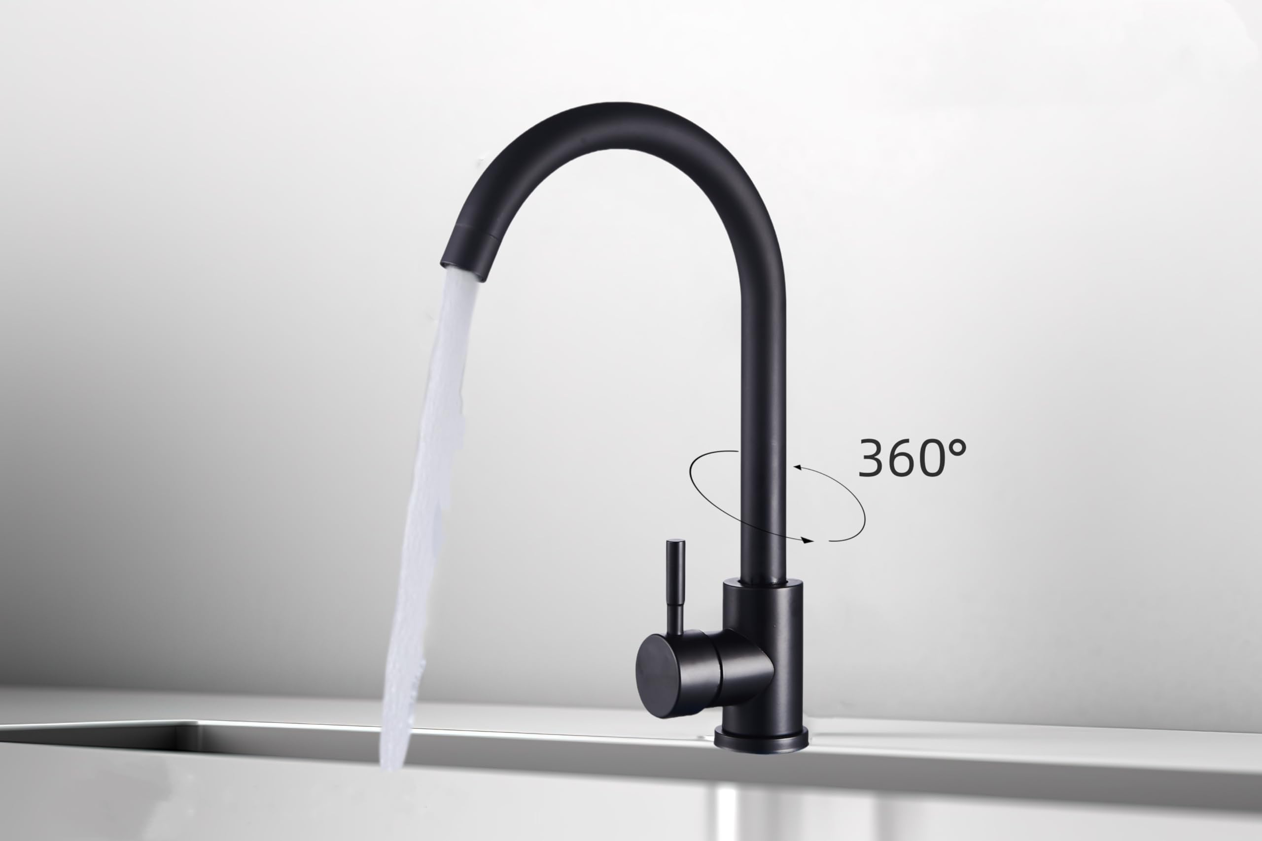 Faizee Home | Granitspüle 100x50 cm – Beidseitig montierbar & kratzfest | Inkl. Spülkorb & Siphon-Set | Hochwertige Küchenspüle aus Granit für modernes Küchendesign (Schwarz, Mit Armatur & Spülkorb)