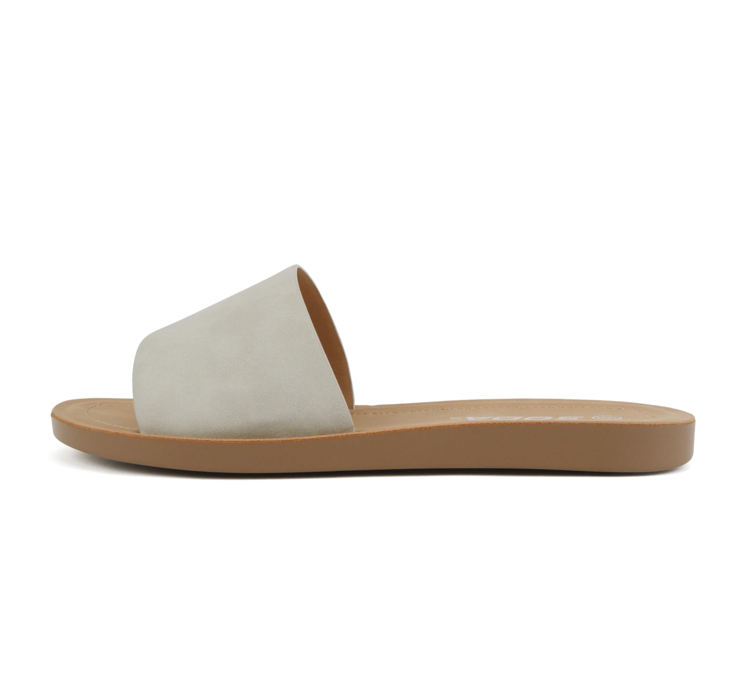 Soda Shoes Efron-S Women Flip Flops Basic Plain Slippers Slip On Sandals Slides Casual Peep Toe Beach