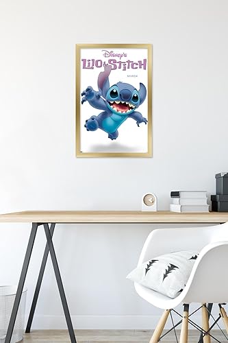 Miniatura 6 de Trends International Disney Lilo and Stitch - Póster de pared de la serie Stitch Feature Series, 14.72 x 22.37 pulgadas, versión enmarcada en oro